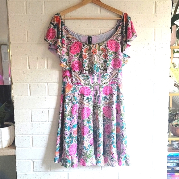 Blackmilk Dresses & Skirts - Blackmilk Floral Ruffle Hem Dress